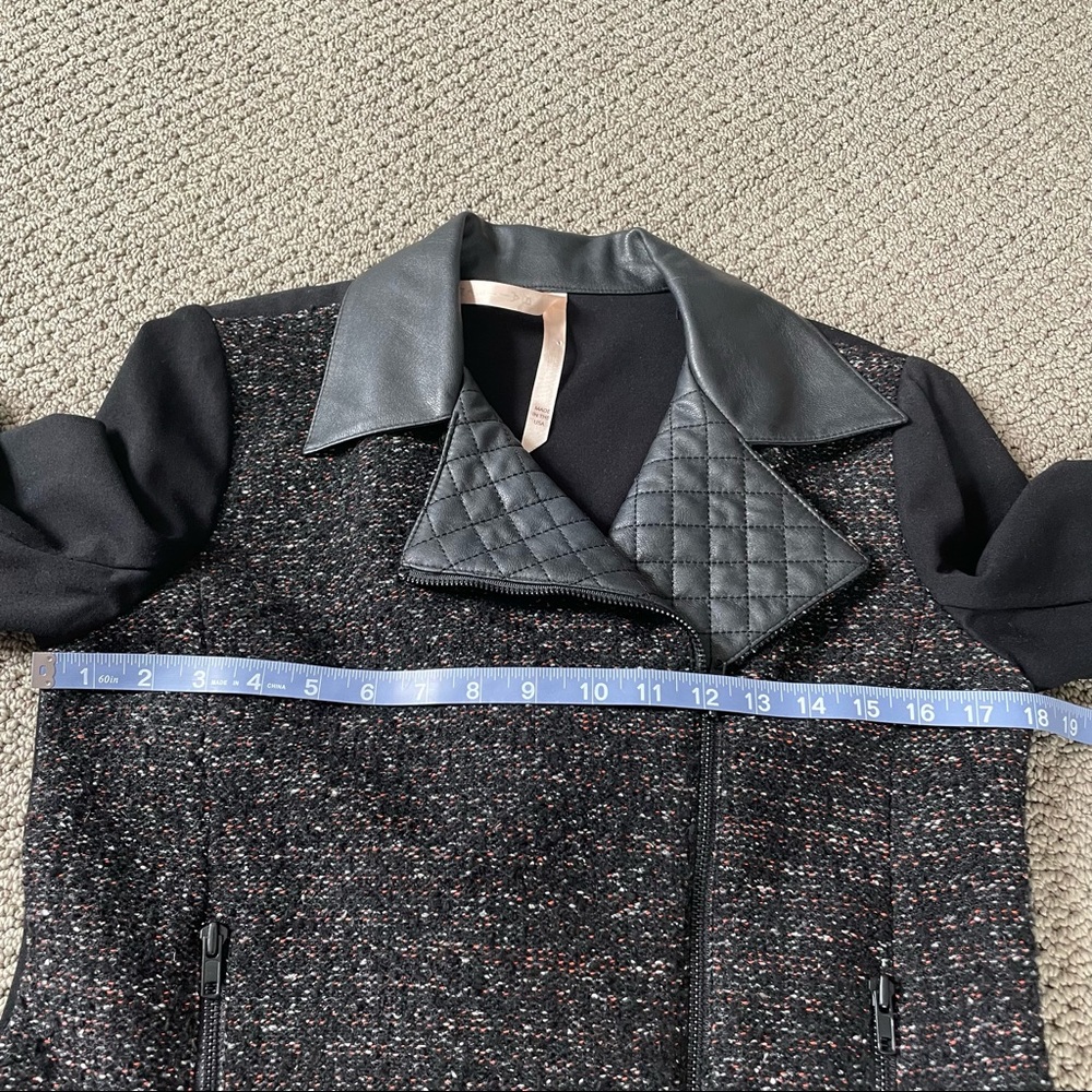 Bailey 44 Techno Junkie Black Tweed Faux Leather Accent Jacket Blazer Medium - Picture 7 of 11